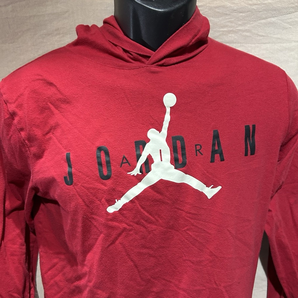 Nike Air Jordan Boys XL Youth Hooded Long Sleeve T-Shirt Red Jumpman